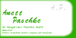 anett paschke business card